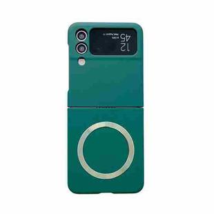 For Samsung Galaxy Z Flip4 Skin Feel MagSafe Magnetic Phone Case(Dark Green)