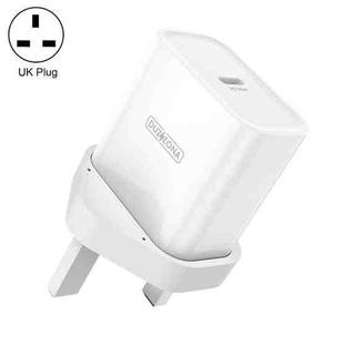 DUZZONA T3 PD 20W USB-C/Type-C Single Port Travel Charger, UK Plug(White)