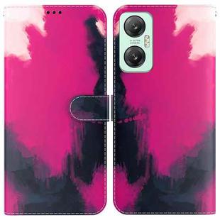 For Infinix Hot 20 Watercolor Pattern Leather Phone Case(Berry)