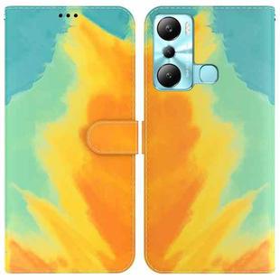 For Infinix Hot 20i Watercolor Pattern Leather Phone Case(Autumn Leaf)