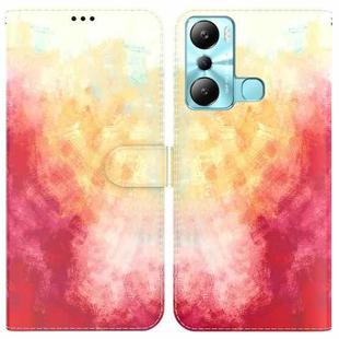 For Infinix Hot 20i Watercolor Pattern Leather Phone Case(Spring Cherry)
