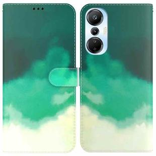 For Infinix Hot 20s Watercolor Pattern Leather Phone Case(Cyan Green)