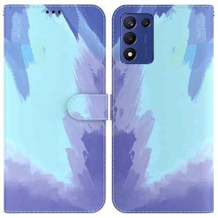 For Realme Q3S / Q3T / 9 SE / 9 5G Speed Watercolor Pattern Leather Phone Case(Winter Snow)