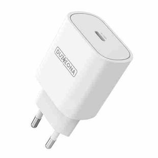 DUZZONA T6 PD 25W USB-C/Type-C Single Port Travel Charger,EU Plug(White)