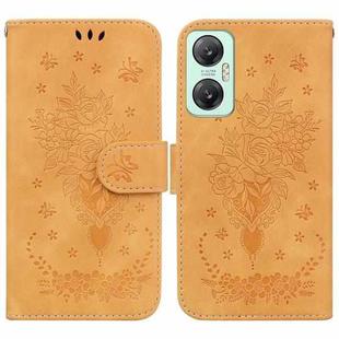 For Infinix Hot 20 5G Butterfly Rose Embossed Leather Phone Case(Yellow)