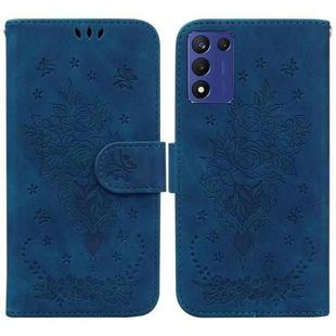 For Realme Q3S / Q3T / 9 SE / 9 5G Speed Butterfly Rose Embossed Leather Phone Case(Blue)