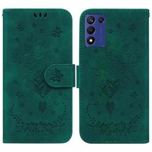 For Realme Q3S / Q3T / 9 SE / 9 5G Speed Butterfly Rose Embossed Leather Phone Case(Green)