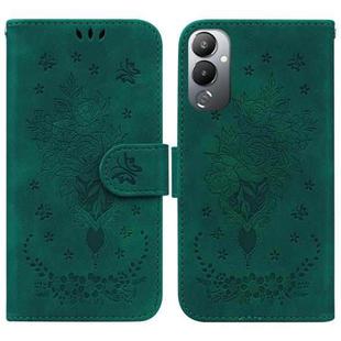 For Tecno Pova 4 Butterfly Rose Embossed Leather Phone Case(Green)