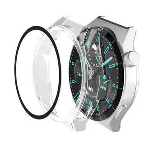 For Huawei GT3 Pro 46mm 2 in 1 PC Frame + Tempered Glass Film Watch Protective Case(Transparent)