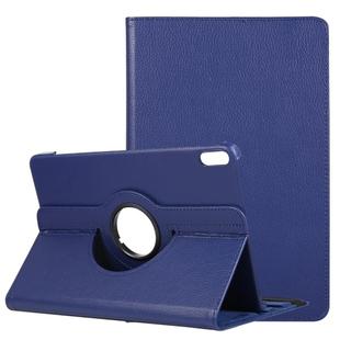 For Huawei Matepad 10.4 Litchi Texture Horizontal Flip 360 Degrees Rotation Leather Case with Holder(Dark Blue)