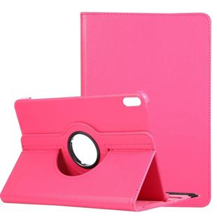 For Huawei Matepad 10.4 Litchi Texture Horizontal Flip 360 Degrees Rotation Leather Case with Holder(Rose Red)