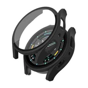 For Samsung Galaxy Watch5 Frosted PC + Tempered Film Integrated Watch Protective Case(Black)