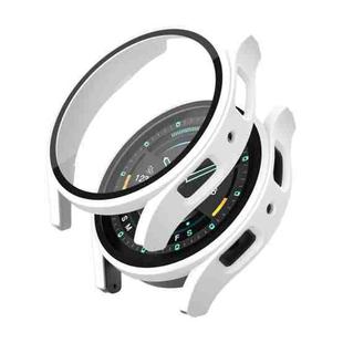 For Samsung Galaxy Watch5 Frosted PC + Tempered Film Integrated Watch Protective Case(White)