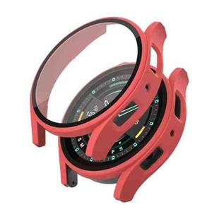 For Samsung Galaxy Watch 5 44mm Frosted PC + Tempered Film Integrated Watch Protective Case (Red)