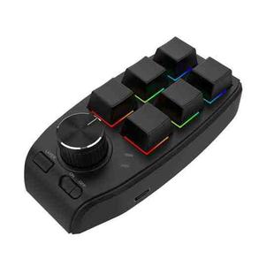 Bluetooth Wireless RGB Custom Mechanical KeyBoard 6 Keys 1 Knob Programming Gaming Keypad(Black)