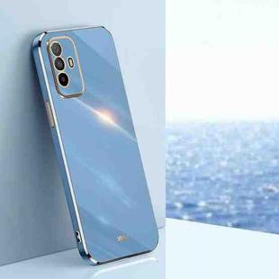 For OPPO A95 5G XINLI Straight 6D Plating Gold Edge TPU Phone Case(Celestial Blue)