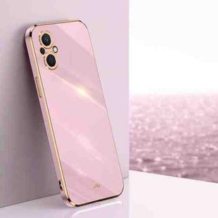 For OPPO A96 XINLI Straight 6D Plating Gold Edge TPU Phone Case(Cherry Purple)