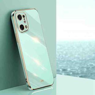 For OPPO Find X5 XINLI Straight 6D Plating Gold Edge TPU Phone Case(Mint Green)