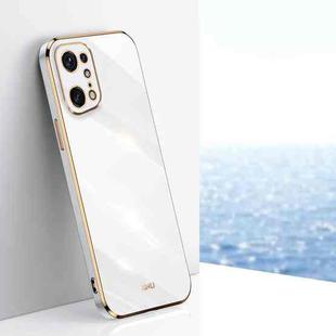 For OPPO Find X5 Pro XINLI Straight 6D Plating Gold Edge TPU Phone Case(White)