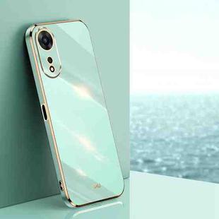 For OPPO A58 5G XINLI Straight 6D Plating Gold Edge TPU Phone Case(Mint Green)