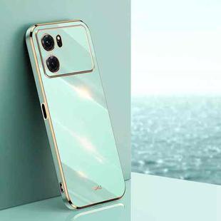 For OPPO K10 XINLI Straight 6D Plating Gold Edge TPU Phone Case(Mint Green)