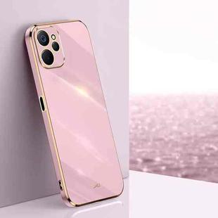 For Realme 9i 5G XINLI Straight 6D Plating Gold Edge TPU Phone Case(Cherry Purple)