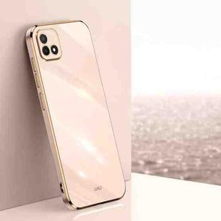 For Realme C20 XINLI Straight 6D Plating Gold Edge TPU Phone Case(Pink)