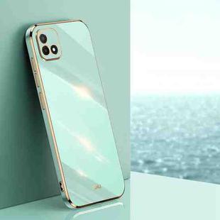For Realme C20 XINLI Straight 6D Plating Gold Edge TPU Phone Case(Mint Green)