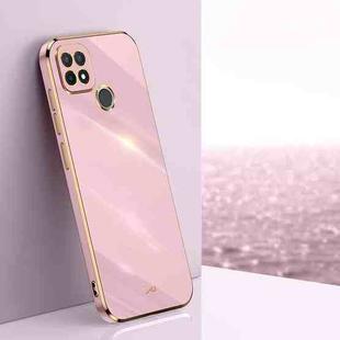 For Realme C21Y XINLI Straight 6D Plating Gold Edge TPU Phone Case(Cherry Purple)