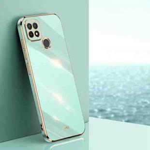 For Realme C21Y XINLI Straight 6D Plating Gold Edge TPU Phone Case(Mint Green)