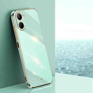 For Realme C33 4G XINLI Straight 6D Plating Gold Edge TPU Phone Case(Mint Green)