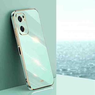 For OPPO Reno7 SE XINLI Straight 6D Plating Gold Edge TPU Phone Case(Mint Green)