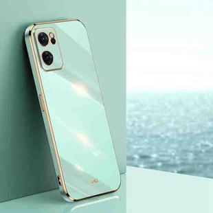 For OPPO Reno7 Global XINLI Straight Edge 6D Electroplate TPU Phone Case(Mint Green)