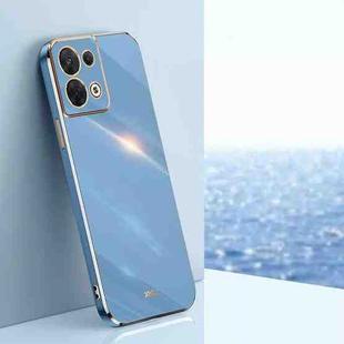 For OPPO Reno8 XINLI Straight 6D Plating Gold Edge TPU Phone Case(Celestial Blue)