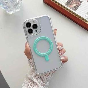 For iPhone XS Max 3 in 1 MagSafe Magnetic Phone Case(Cyan-blue)