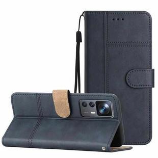 For Xiaomi 12T Business Style Cowhide Texture Leather Phone Case(Blue)