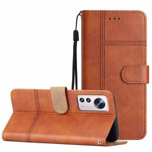 For Xiaomi 12 Lite Business Style Cowhide Texture Leather Phone Case(Brown)