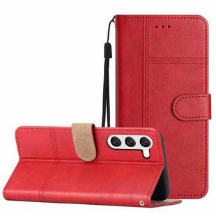 For Samsung Galaxy S23 5G Business Style Cowhide Texture Leather Phone Case(Red)