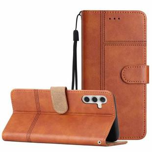 For Samsung Galaxy A14 5G Business Style Cowhide Texture Leather Phone Case(Brown)