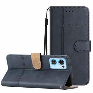For OPPO Find X5 Lite Business Style Cowhide Texture Leather Phone Case(Blue)
