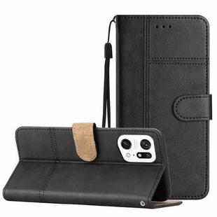 For OPPO Find X5 Pro Business Style Cowhide Texture Leather Phone Case(Black)