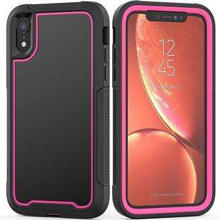 For iPhone XR Frame Series TPU + PC Dust-proof Scratch-proof Drop-proof Protective Case(Rose Red)