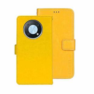 For Huawei nova Y90 idewei Crazy Horse Texture Leather Phone Case(Yellow)