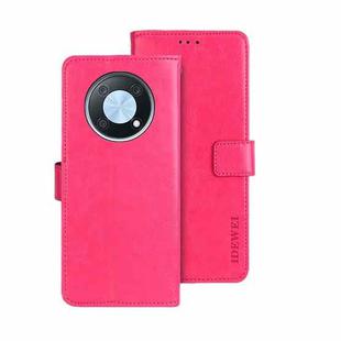 For Huawei nova Y90 idewei Crazy Horse Texture Leather Phone Case(Rose Red)