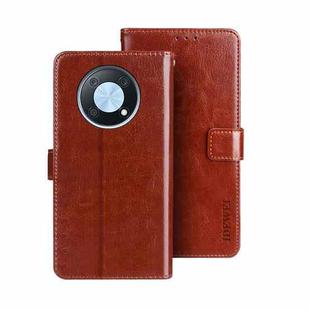 For Huawei nova Y90 idewei Crazy Horse Texture Leather Phone Case(Brown)