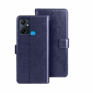 For Infinix Smart 6 Plus idewei Crazy Horse Texture Leather Phone Case(Dark Blue)