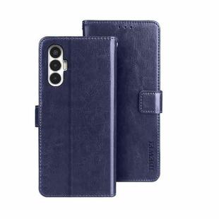 For Tecno Pova 3 idewei Crazy Horse Texture Leather Phone Case(Dark Blue)