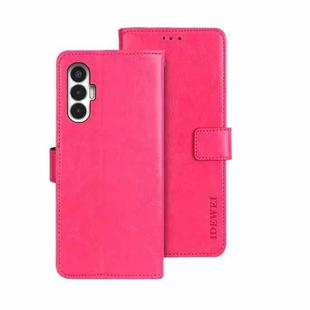 For Tecno Pova 3 idewei Crazy Horse Texture Leather Phone Case(Rose Red)