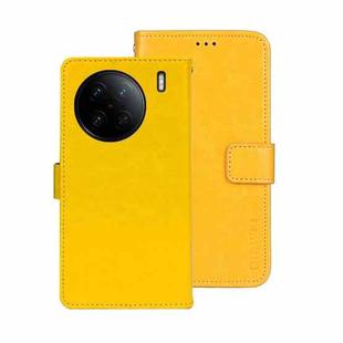 For vivo X90 Pro idewei Crazy Horse Texture Leather Phone Case(Yellow)