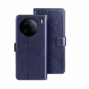 For vivo X90 Pro idewei Crazy Horse Texture Leather Phone Case(Dark Blue)